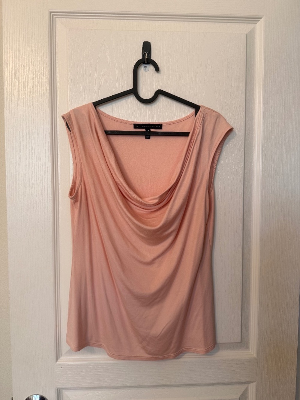 White House Black Market Blush Pink Draped Cowl Neck Tank Top